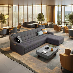 Canapé trois places en forme de L, design européen, extensible, pliable, avec massage, en mousse, sans dossier ni accoudoirs, pour appartement et hôtel - Product Image 1