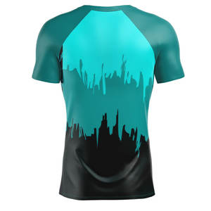 Camiseta de compresión para hombre con estampado por sublimación de fábrica, camiseta de compresión tipo Rash Guard de manga corta - Product Image 2