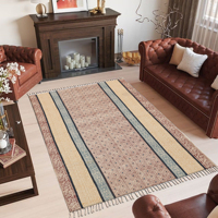 Handcrafted Bohemian Geometric Pattern Eco-Friendly Cotton Rug Washable Handmade Flatweave Area Carpet for Living Room Bedroom