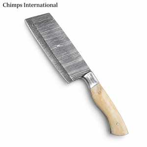 Couteau à découper en acier Damas Chimps International avec manche en os de chameau, style japonais, couteau de boucher pour la cuisine - Product Image 3