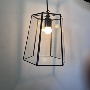 Black Iron Frame Glass <b>LED</b> Pendant <b>Light</b> Soft Warm White Decorative Living <b>Room</b> Ceiling Lamp - Product Image 3