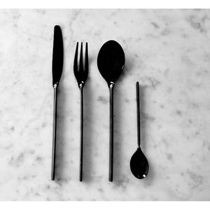 Ensemble de couverts en acier inoxydable poli argent avec longue poignée blanche faite à la main Design couverts de luxe pour restaurant - Product Image 6