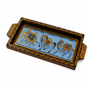 Handcrafted Wooden Printed Serving Tray | Traditional Indian Decorative <b>Table</b> Tray - Product Image 2