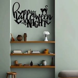 Letras decorativas de metal para pared con caligrafía temática de Halloween, ideales para decoración de fondo de fiestas y configuración de cabinas de fotos. - Product Image 5