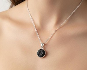 <b>Raw</b> Black Tourmaline Pendant Necklace Natural Rough <b>Crystal</b> Stone Silver Chain Healing Protection Jewelry Gift Unisex - Product Image 2