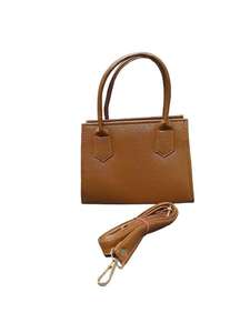 Brown <b>Pebbled</b> Tote Handbag Shoulder Purse with Long Strap Structured Carry Bag for Daily Use - Product Image 2