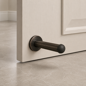 SHUBHAM Butée de porte noire à fixation murale en aluminium, accessoire de porte en aluminium, installation facile pour appartement - Product Image 2