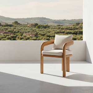 Chaise de jardin Sora en teck massif pour l'extérieur, mobilier de terrasse pour la distribution et l'exportation mondiales - Product Image 1