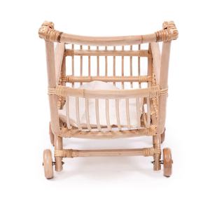 Natural Rattan Kid Toy Handmade Wicker Baby <b>Doll</b> Stroller Pram Walker Eco Friendly Pretend <b>Play</b> Pushcart For Toddlers - Product Image 2