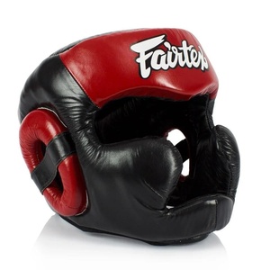 อุปกรณ์ป้องกันศีรษะสำหรับชกมวย Fairtex สีแดงดำ ทำจากหนัง PU สำหรับผู้ใหญ่ ใช้ได้ทั้งชายและหญิง เหมาะสำหรับการฝึกซ้อมกีฬา - Product Image 5