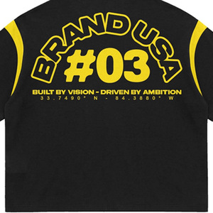 <b>Men's</b> Short Sleeve T-Shirt <b>Black</b> Yellow Silk Screen Printed Formal Regular Fit 100% Cotton Jersey <b>Turtleneck</b> Contrast Trim - Product Image 5