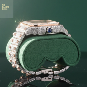 Reloj de Oro Rosa de Dos Tonos con Incrustaciones de Diamantes, Cuadrado, con Números Romanos, Mecánico Automático, Estilo Hip Hop, de Lujo, para Hombre, Joyería Premium - Product Image 5