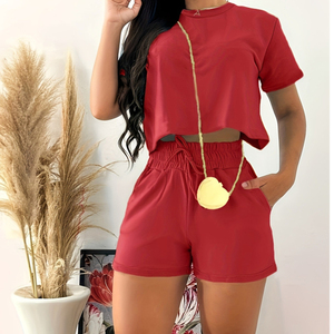 Conjuntos Deportivos Cortos de Verano Estilo Hip Hop, Súper Suaves para Mujer, Conjunto de 2 Piezas, 100% Algodón, Transpirables, de Secado Rápido, Ecológicos, de Manga Corta - Product Image 2