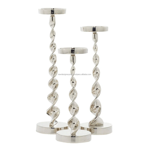 Premium Square Block Base Candlestick • Minimalist Metal Taper Centerpiece - Product Image 3