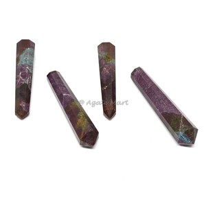 Hematita doble obelisco tallado piedra preciosa Natural punto pulido torre de cristal para Chakra meditación Reiki curación amor grabado - Product Image 3