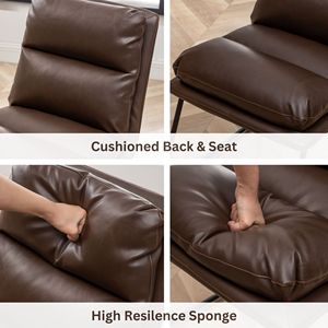 Set di 2 sedie da pranzo imbottite Milos Contemporary Antique Brown - Product Image 5