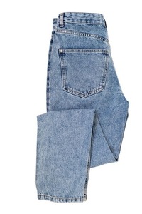 Jean en denim délavé taille haute pour homme - Respirant et imperméable 100 % coton - Product Image 2