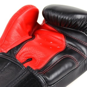Nouveaux gants de boxe Twins noirs et rouges, design ajustable avec fermeture auto-agrippante, en cuir véritable, pour entraînement et sparring, équipement de gym, Muay Thai - Product Image 4