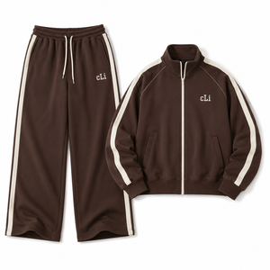 Vêtements de sport haut de gamme pour hommes : Veste zippée oversize, sweats à capuche à rayures personnalisées, ensembles en coton épais, joggers à jambe large, style vintage - Product Image 5
