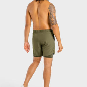 Pantalones Cortos Deportivos de Doble Capa para Hombre, de Malla Transpirable, de Secado Rápido, Ecológicos, con Patrón Bordado, Casuales, de Alta Calidad, al por Mayor - Product Image 3