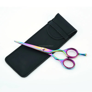 Ciseaux de barbier professionnels 5,5 pouces en acier inoxydable, ciseaux à cheveux noirs pour usage en salon, vente en gros OEM, haute qualité - Product Image 6