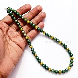 Collier ras-de-cou délicat en perles d'eau douce vertes naturelles, bijoux pour femmes et unisexe, perles en vrac, prix de gros, fournisseur en gros - Product Image 6