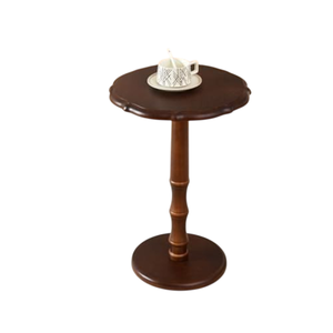 Awesome <b>Round</b> <b>Wooden</b> <b>Coffee</b> <b>Table</b> With Tapered Base Handmade Living Room Furniture Minimalist Design 15 Inch Top - Product Image 3