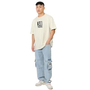 Alta calidad 100% algodón Heavyweight Boxy camisetas OEM ODM Casual Oversize Logo camisetas para hombres Color sólido camisetas en blanco - Product Image 2