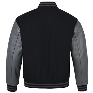 High Quality Formal Letterman Varsity <b>Jacket</b> Polyester <b>Fleece</b> Body with Polyester Sleeves Stand Collar Front Logo - Product Image 3