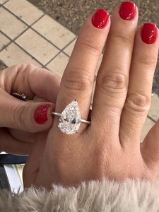 Bague de fiançailles en moissanite taille poire pour femme, en argent 925 véritable, cadeau de demande en mariage pour partenaire - Product Image 3