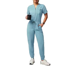 GRACE SIGN Ensembles de combinaisons médicales unisexe avec logo personnalisé, uniforme d'infirmière en tissu extensible Spandex/Polyester avec détection d'aiguilles - Product Image 1