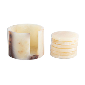 Custom Natural <b>Marble</b> Onyx Coasters Set Big Slab Antique Surface Modern Kitchen Table Decor Wholesale - Product Image 1