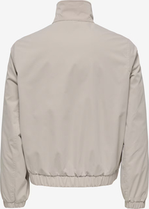 Blouson bomber utilitaire minimaliste de haute qualité, coupe-vent léger à col cheminée crème uni, personnalisable pour homme - Product Image 2