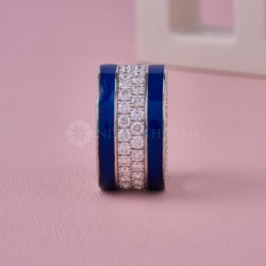 Anillo de Diamantes de Corte Redondo de Diseño Moderno, Anillo de Diamantes Cultivados en Laboratorio, Anillo de Diamantes de Oro Blanco para Hombre con Certificado IGI y Claridad VVS - Product Image 3