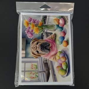 Whimsical Easter Shar Pei Tarjetas de felicitación Paquete de 8 A7 Tamaño 5x7 Tarjetas de notas en blanco Sobres para decorar notas personalizadas - Product Image 3