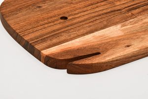 Planche à découper en bois, planche à découper de type bloc de boucher pour légumes, fruits, viande, cuisine, café, restaurant, antidérapante, marron - Product Image 3