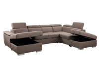 Canapé-lit sectionnel en L convertible en tissu microfibre imperméable avec rangement, design moderne pliable, idéal pour les petits appartements