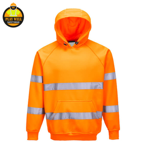 Sweat-shirt à capuche de sécurité réfléchissant pour ouvrier du bâtiment, doublure polaire chaude pour l'hiver, haute visibilité - Product Image 2