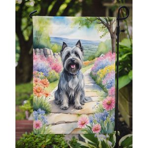 Skye Terrier Printemps Chemin Jardin Drapeau Multicolore Boîte Aux Lettres Bannière Décorative De Cour pour Patio Oeuvre Et Parterres De Fleurs Petite Taille - Product Image 3