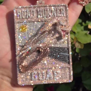 Collar con Colgante Personalizado con Temática Espacial, Chapado en Oro Rosa, Estilo Hip Hop, con Diamantes Moissanite para Hombre - Product Image 4