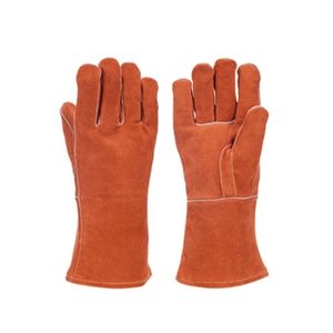 Gants de soudage en cuir croûte marron avec pouce Keystone, résistants à la chaleur et à l'huile, manchette longue pour travaux industriels lourds - Product Image 1