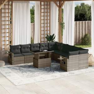 Conjunto de Sofás Modulares Grandes de Ratán PE Gris para Jardín, Colección Premium de Muebles para Exteriores - Product Image 1