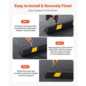 Tope de Goma Resistente para Estacionamiento de 72 Pulgadas con Franjas Reflectantes para Vehículos, Bloque Guía para Ruedas de Automóviles - Product Image 5