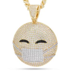 Pendentif Masque Hiphop en Or Rose et Argent avec Moissanite et Pierres Taille Brillant, Sertissage Micro-Pavé, Charme Mignon, Usage Quotidien, Unisexe - Product Image 4
