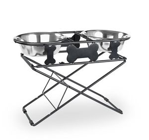 Comedero Elevado de Diseño para Perros y Gatos con Tazones de Acero Inoxidable y Elegante Estructura Metálica para Mascotas - Product Image 1