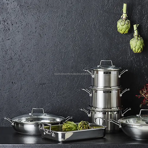 Marmites à soupe en acier inoxydable de qualité supérieure pour la cuisine des hôtels européens, compatibles avec l'induction, lavables au lave-vaisselle, luxe moderne - Product Image 3