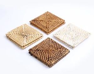 High quality handwoven rattan coaster set for home and office trendy decorative coasters for drinks coffee and tea lovers - Product Image 5