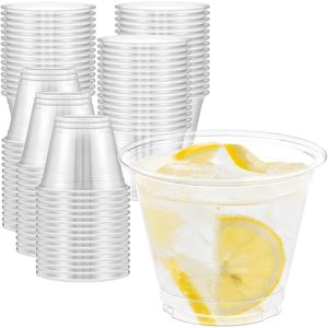 Confezione da 100 Bicchieri di Plastica Trasparenti Resistenti da 270 ml, Adatti per Alimenti, per Vino, Cocktail e Punch - Product Image 1