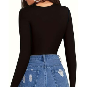 Wholesale Best Quality Women's Round <b>Neck</b> Long Sleeve <b>Bodysuit</b>, Slim FitTop In Unique Style - Product Image 6