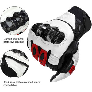 Men Motorcycle Racing Gloves Carbon Knuckle Leather Protective Riding Gloves Breathable Anti Slip Motorbike Gloves Outdoor Gear - Product Image 2